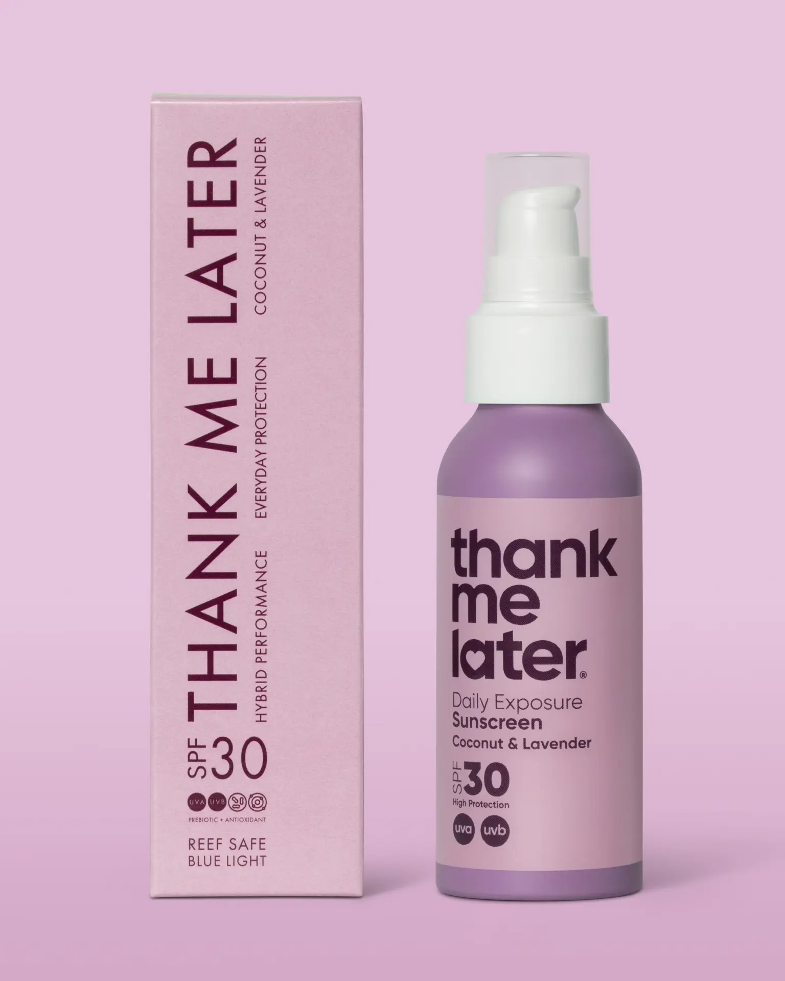 Thank Me Later Daily Exposure Sunscreen Lavendel & Kokosnoot - Afbeelding 3